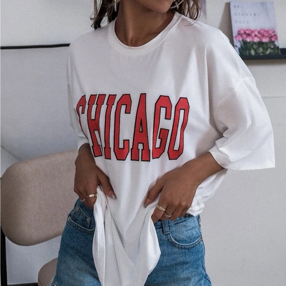 SHEIN Tops - Letter Graphic Drop Shoulder Longline Tee